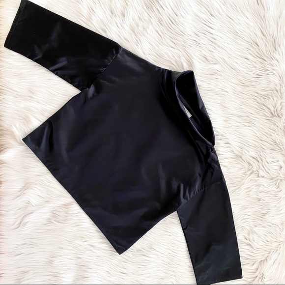 Dasun Navy Blue Silk High Neck Top - Picture 4 of 6